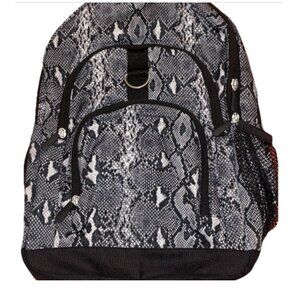 Pottery Barn Teen XL Backpack Snake Print Snakeprint Canvas Black White School